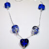 Braccialetti in Vetro di Murano colore blu trasparente con cuore blu